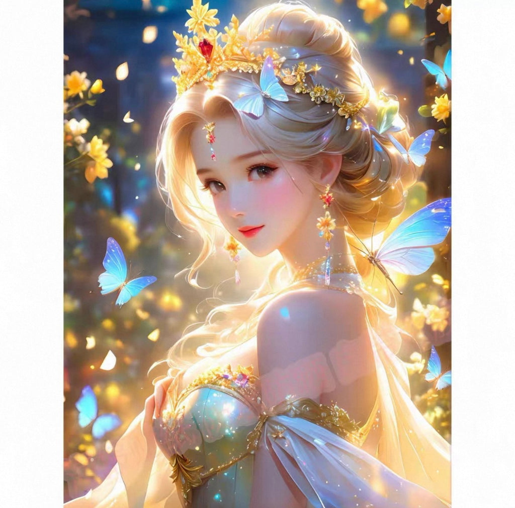 New and Strict Selection-Butterfly Dream Fairy-Silk Cloth-Diamond Painting (Full Diamonds)