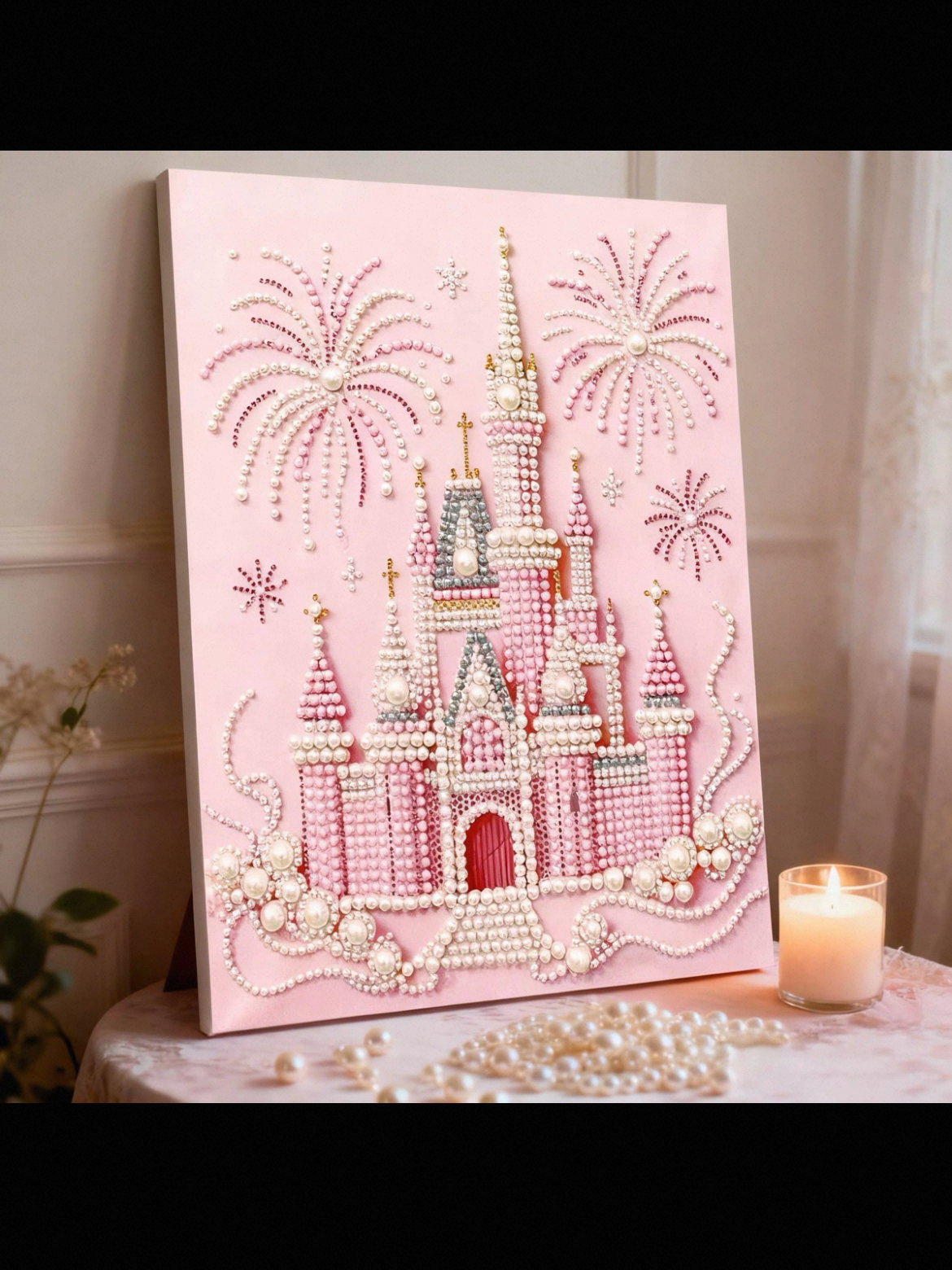 Castle pearl diamond DIY hand decorative painting