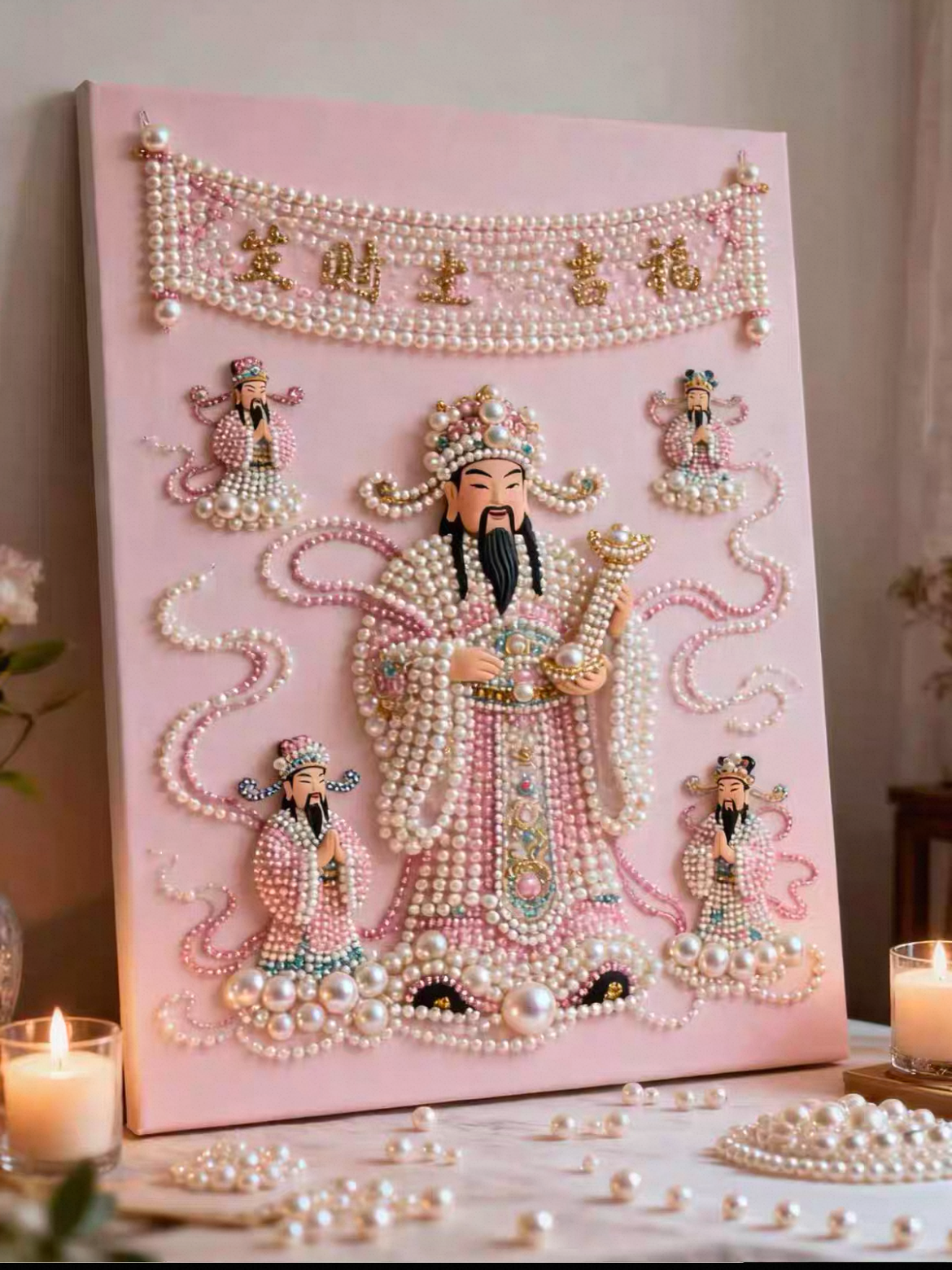 Castle pearl diamond DIY hand decorative painting