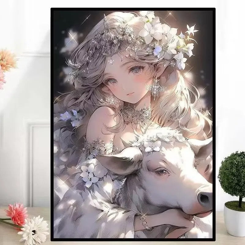 New product princess zodiac diamond sticker ins wind full diamond handmade DIY framed room bedroom decorative painting