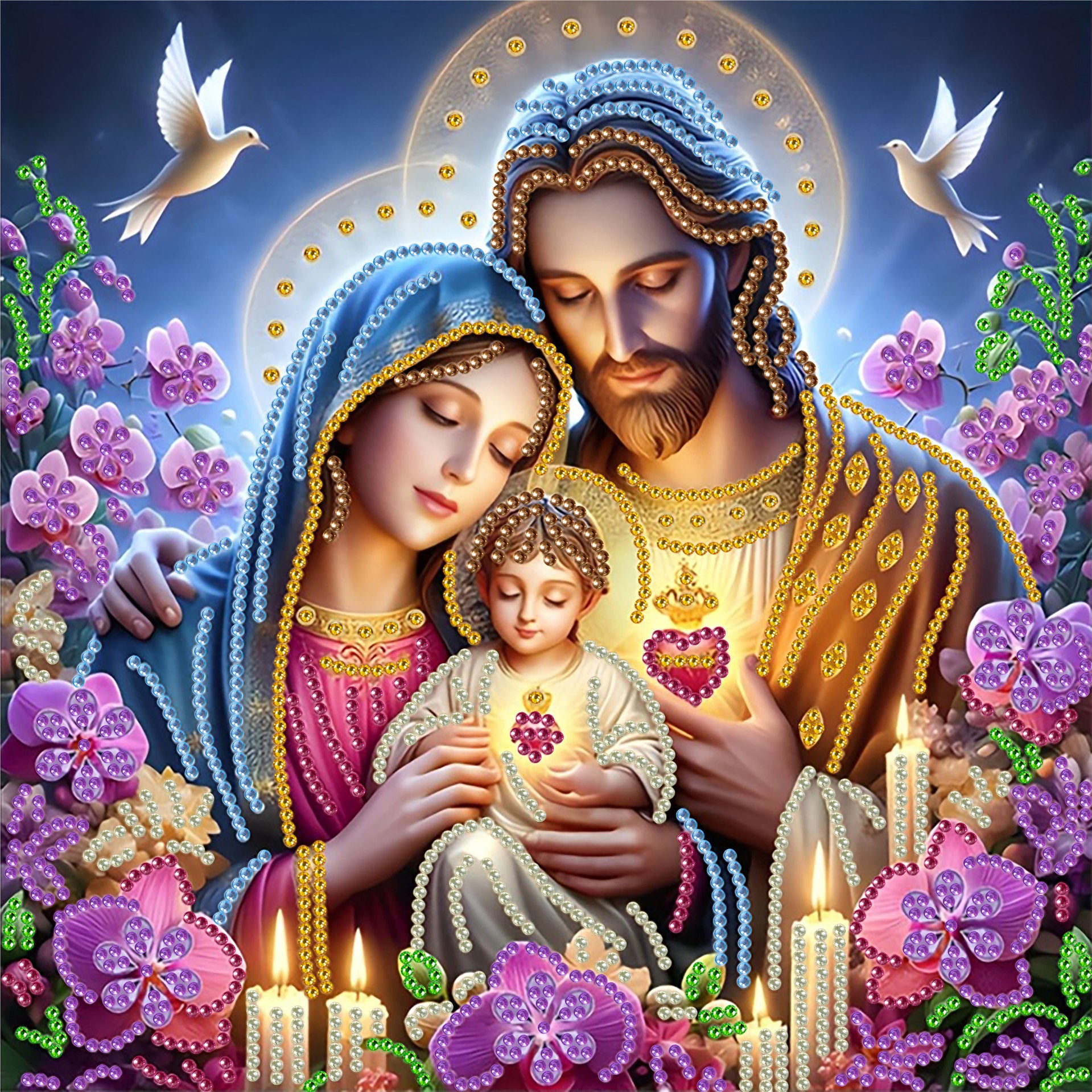 Handmade DIY Diamond Painting Star Moon Muse Shaped Diamond 5D Diamond Painting Set Art 30 * 30cm Decoration