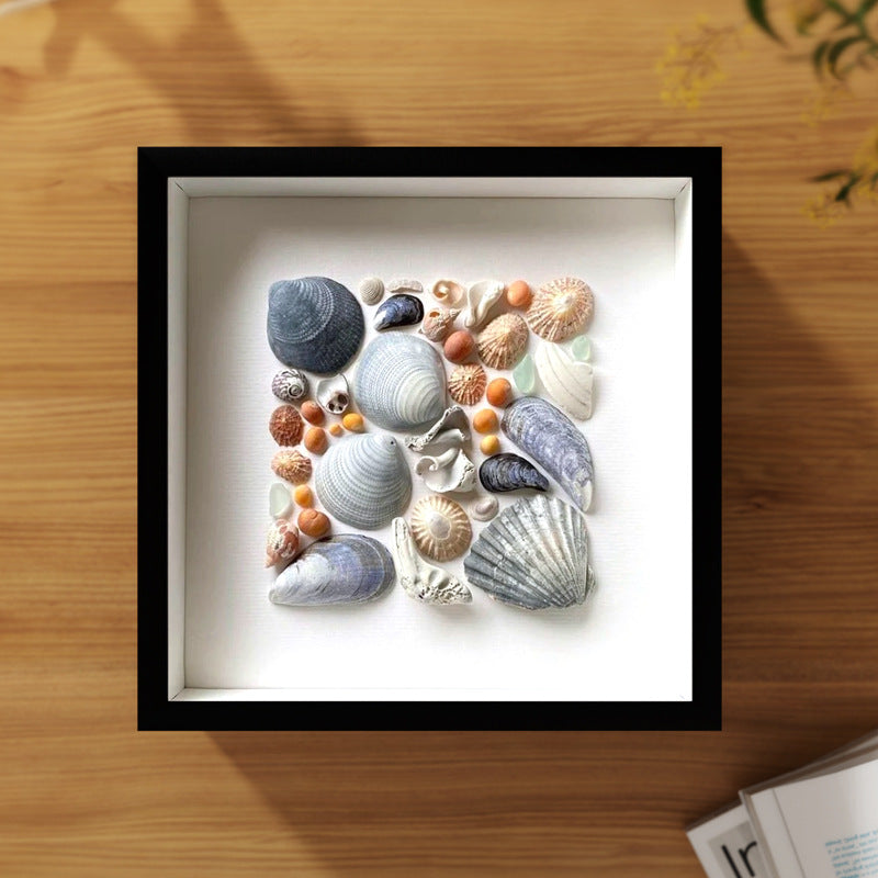 Hollow three-dimensional photo frame square empty frame wholesale wall hanging wooden dried flower specimen shell handmade DIY table picture frame002