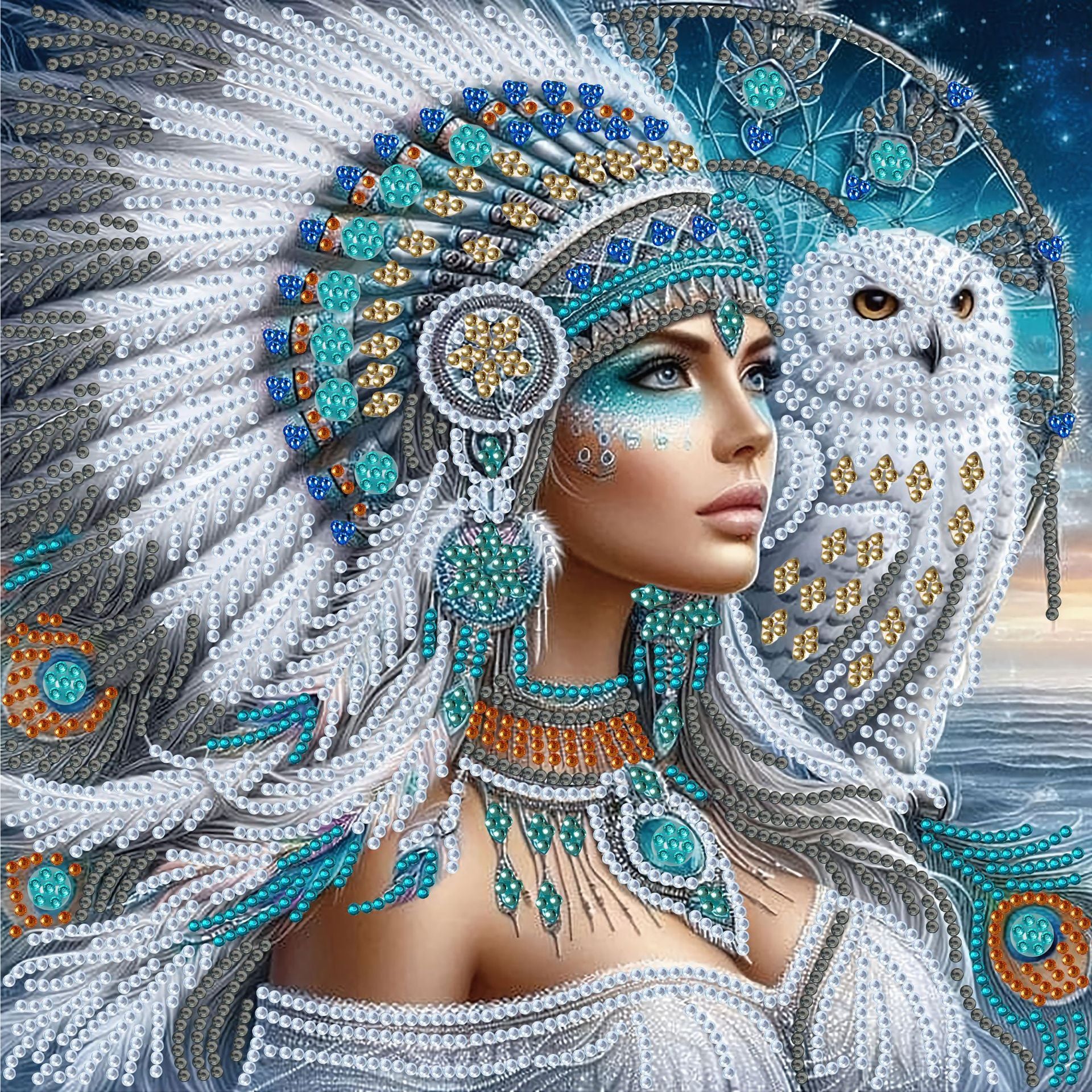 Handmade DIY Diamond Painting Star Moon Muse Shaped Diamond 5D Diamond Painting Set Art 30 * 30cm Decoration001