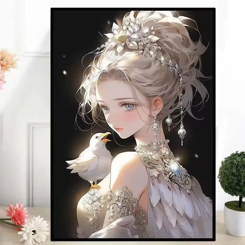 New product princess zodiac diamond sticker ins wind full diamond handmade DIY framed room bedroom decorative painting