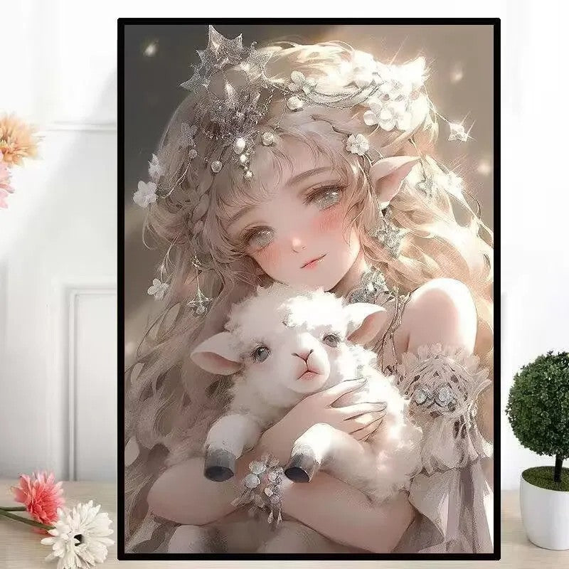 New product princess zodiac diamond sticker ins wind full diamond handmade DIY framed room bedroom decorative painting