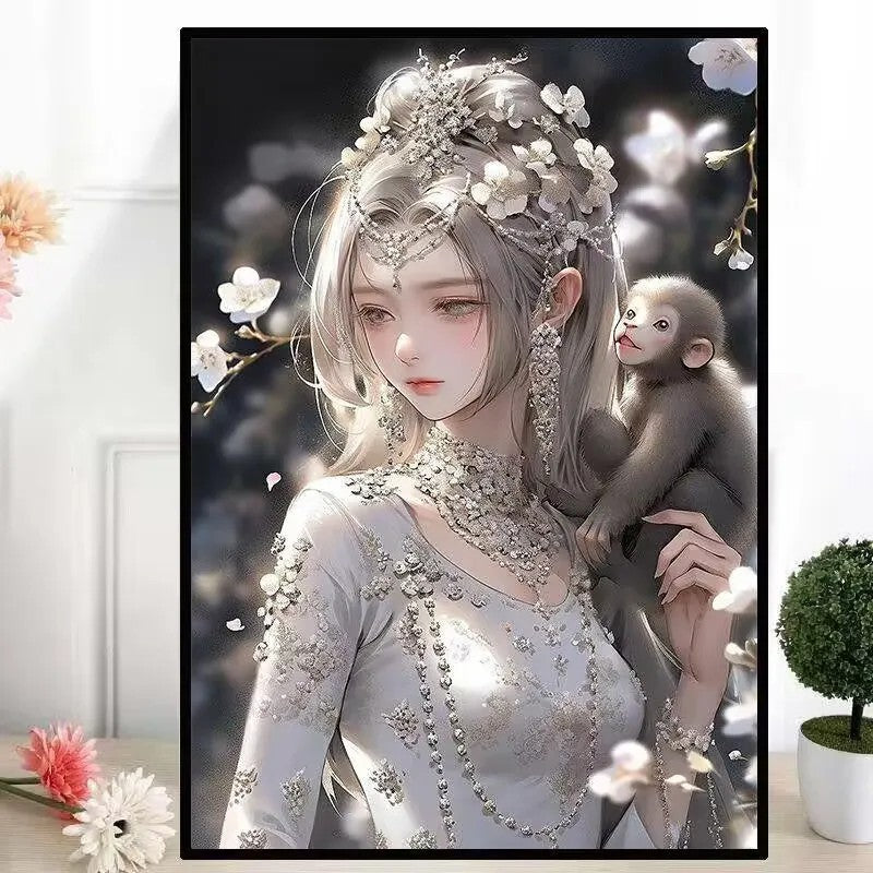 New product princess zodiac diamond sticker ins wind full diamond handmade DIY framed room bedroom decorative painting