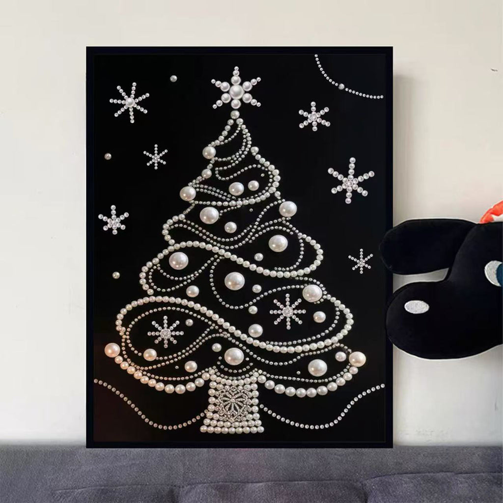 Decorative painting material package, handmade DIY Chinese style ornament, Year of the Horse pearl painting with photo frame, living room entrance hanging painting gift