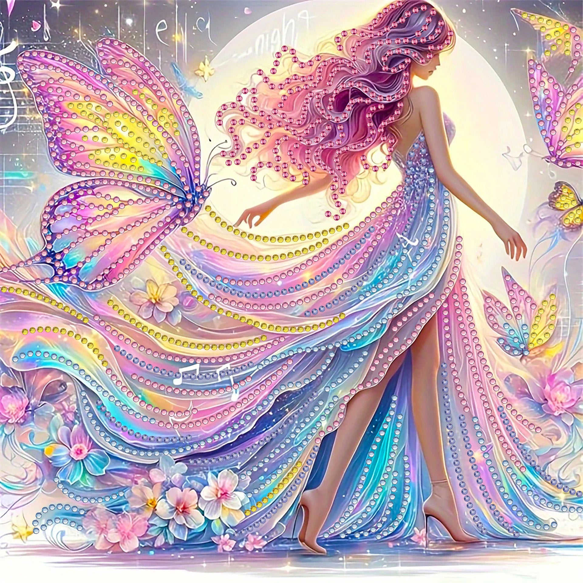 Handmade DIY Diamond Painting Star Moon Muse Shaped Diamond 5D Diamond Painting Set Art 30 * 30cm Decoration